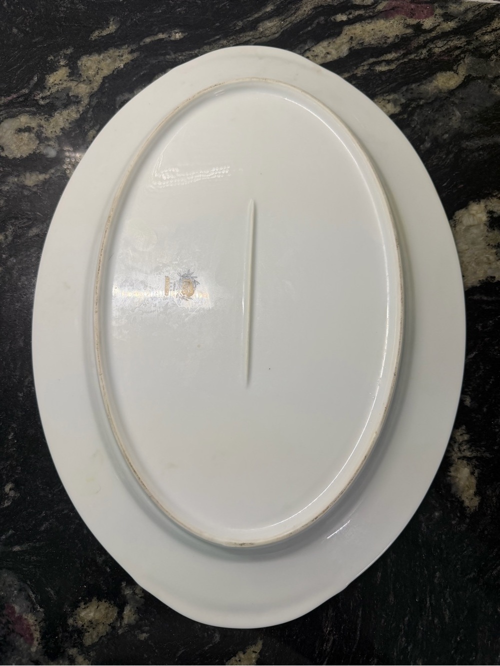 Noritake White China Huge Platter Dish Tropical Pattern Silver Trim Like new - Picture 4 of 5